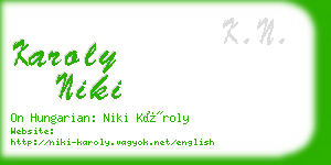 karoly niki business card
